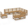 9-tlg. Garten-Lounge-Set Honigbraun Massivholz Kiefer