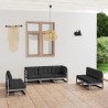 7-tlg. Garten-Lounge-Set mit Kissen Kiefer Massivholz