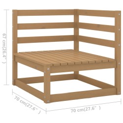 4-Sitzer-Gartensofa mit Kissen Kiefer Massivholz