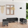 7-tlg. Garten-Lounge-Set mit Kissen Kiefer Massivholz