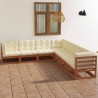 7-tlg. Garten-Lounge-Set mit Kissen Kiefer Massivholz