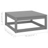 9-tlg. Garten-Lounge-Set mit Kissen Grau Massivholz Kiefer