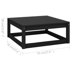 8-tlg. Garten-Lounge-Set mit Kissen Schwarz Massivholz Kiefer