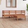 4-tlg. Garten-Lounge-Set Honigbraun Massivholz Kiefer