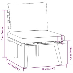 6-tlg. Garten-Lounge-Set mit Kissen Massivholz Akazie