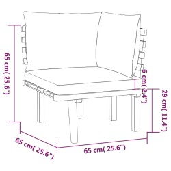 6-tlg. Garten-Lounge-Set mit Kissen Massivholz Akazie