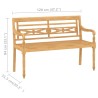 4-tlg. Garten-Lounge-Set mit Kissen Massivholz Teak