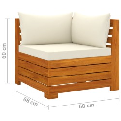 2-Sitzer-Gartensofa mit Kissen Massivholz Akazie