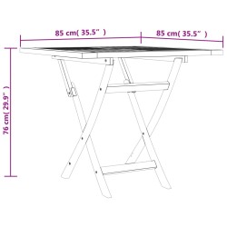 Gartentisch Klappbar 85x85x76 cm Teak Massivholz