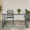 Garten-Esstisch Glas Aluminium 150 x 90 x 74 cm Schwarz