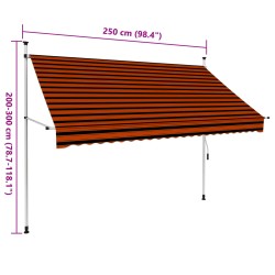 Einziehbare Markise Handbetrieben 250 cm Orange und Braun