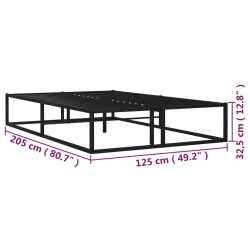 Bettgestell Schwarz Metall 120x200 cm