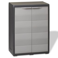 Gartenschrank mit 1 Boden Schwarz und Grau