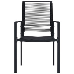 Gartenstühle 2 Stk. PVC Rattan Schwarz