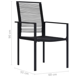 Gartenstühle 2 Stk. PVC Rattan Schwarz