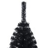 Künstlicher Halb-Weihnachtsbaum mit Ständer Schwarz 120 cm PVC