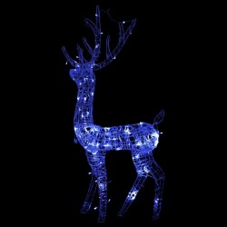 LED-Rentier Acryl Weihnachtsdekoration 140 LEDs 120 cm Blau