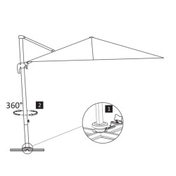 Ampelschirm mit Aluminium-Mast 300x300 cm Taupe