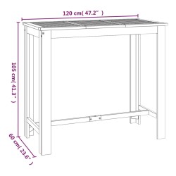 Garten-Bartisch 120x60x105 cm Massivholz Akazie