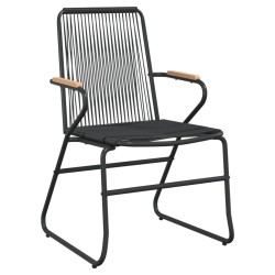 Gartenstühle 2 Stk. Schwarz 58x59x85,5 cm PVC Rattan