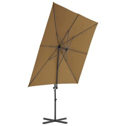 Ampelschirm mit Stahl-Mast 250x250 cm Taupe