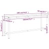 Werkbankgestell Mattschwarz und Mattrot 190x50x79 cm Metall