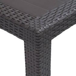 Gartentisch Braun 220 x 90 x 72 cm Kunststoff Rattan-Optik