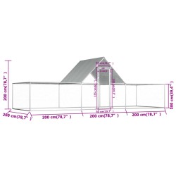 Hühnerstall 6x2x2 m Verzinkter Stahl