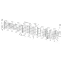 Gabionenwand Verzinkter Stahl 450×30×50 cm