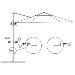 Ampelschirm mit Stahl-Mast 300 cm Taupe