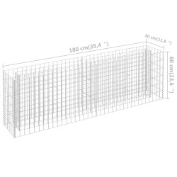 Gabionen-Hochbeet Verzinkter Stahl 180×30×60 cm