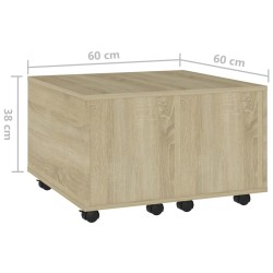 Couchtisch Sonoma-Eiche 60x60x38 cm Holzwerkstoff