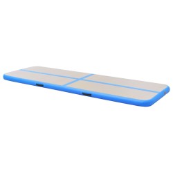 Aufblasbare Gymnastikmatte mit Pumpe 300x100x10 cm PVC Blau