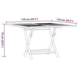 Gartentisch Klappbar 120x120x75 cm Massivholz Teak