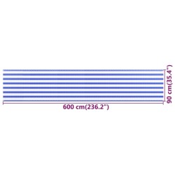 Balkon-Sichtschutz Blau und Weiß 90x600 cm HDPE