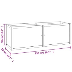 Hochbeet 150x50x50 cm Massivholz Teak