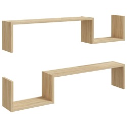 Wandregale 2 Stk. Sonoma-Eiche 100x15x20 cm Holzwerkstoff