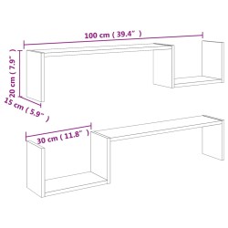 Wandregale 2 Stk. Sonoma-Eiche 100x15x20 cm Holzwerkstoff