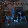 LED-Rentier-Familie Weihnachtsdeko Acryl 300 LED Blau