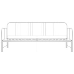 Ausziehsofa Bettgestell Weiß Metall 90x200 cm