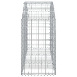 Gabione mit Hochbogen 150x50x80/100 cm Verzinktes Eisen