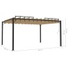 Pergola mit Lamellendach 3x4 m Taupe Stoff und Aluminium