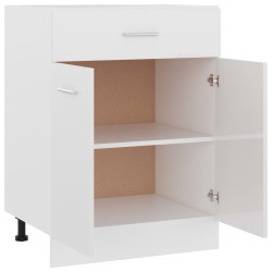 Schubunterschrank Hochglanz-Weiß 60x46x81,5 cm Holzwerkstoff