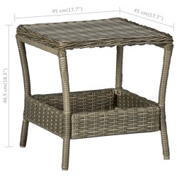 Gartentisch Braun 45x45x46,5 cm Poly Rattan