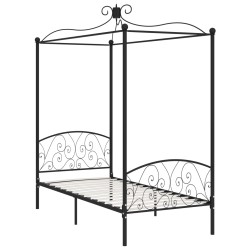 Himmelbett-Gestell Schwarz Metall 90 x 200 cm