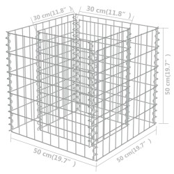 Gabionen-Hochbeet Verzinkter Stahl 50×50×50 cm