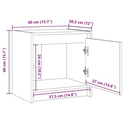 Nachtschrank Grau 40x30,5x40 cm Massivholz Kiefer