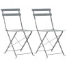 3-tlg. Bistro-Set Stahl Grau