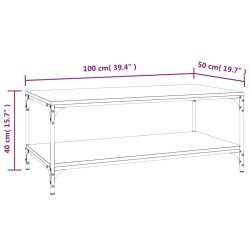 Couchtisch Grau Sonoma 100x50x40 cm Holzwerkstoff