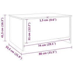 Couchtisch Weiß 80x55,5x41,5 cm Holzwerkstoff